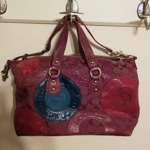 Maroon Leather Coach Satchel